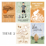 Lot de 5 cartes Saint Nicolas - Thème 2